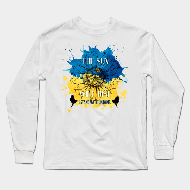 Stand With Ukraine Long Sleeve T-Shirt by LylaLace Studio